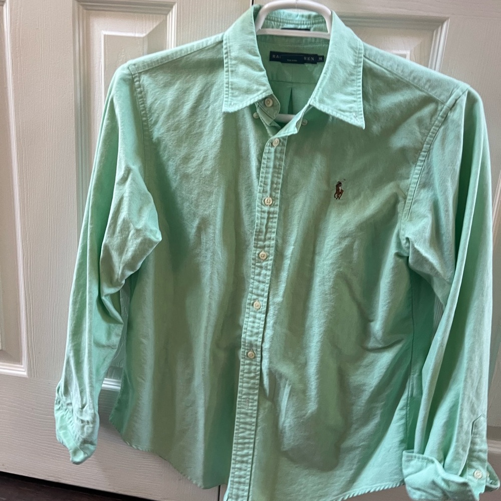Ralph Lauren Green Casual Button Down Shirt Classic Fit